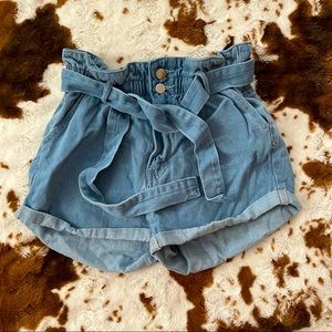 Denim Paper Bag Shorts!